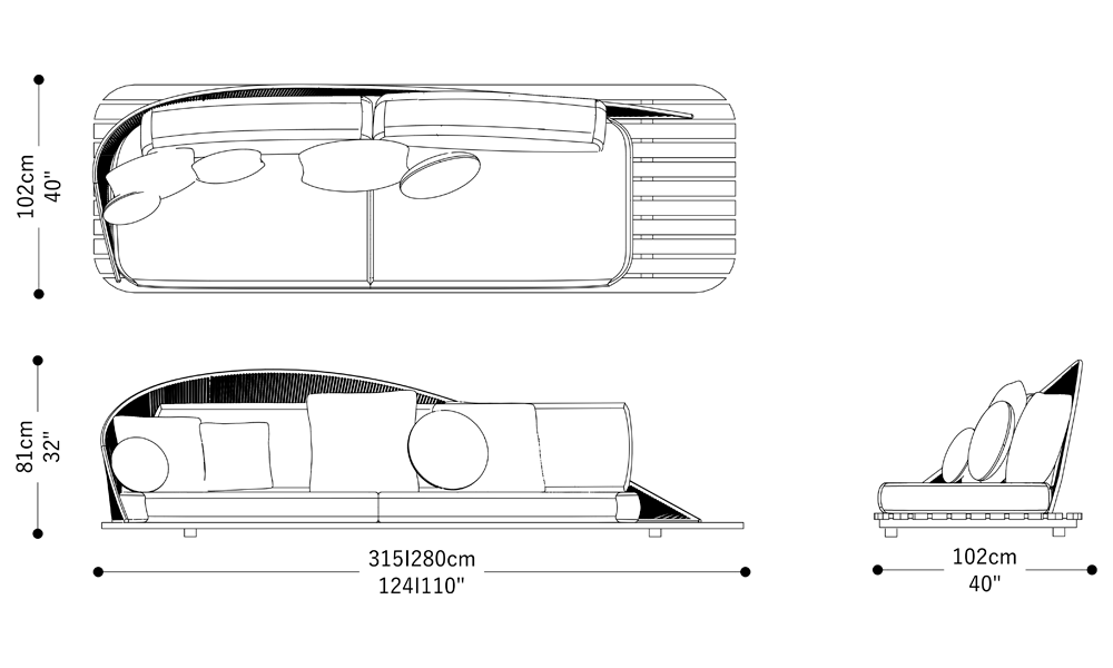 Imagem das dimensões completas do produto